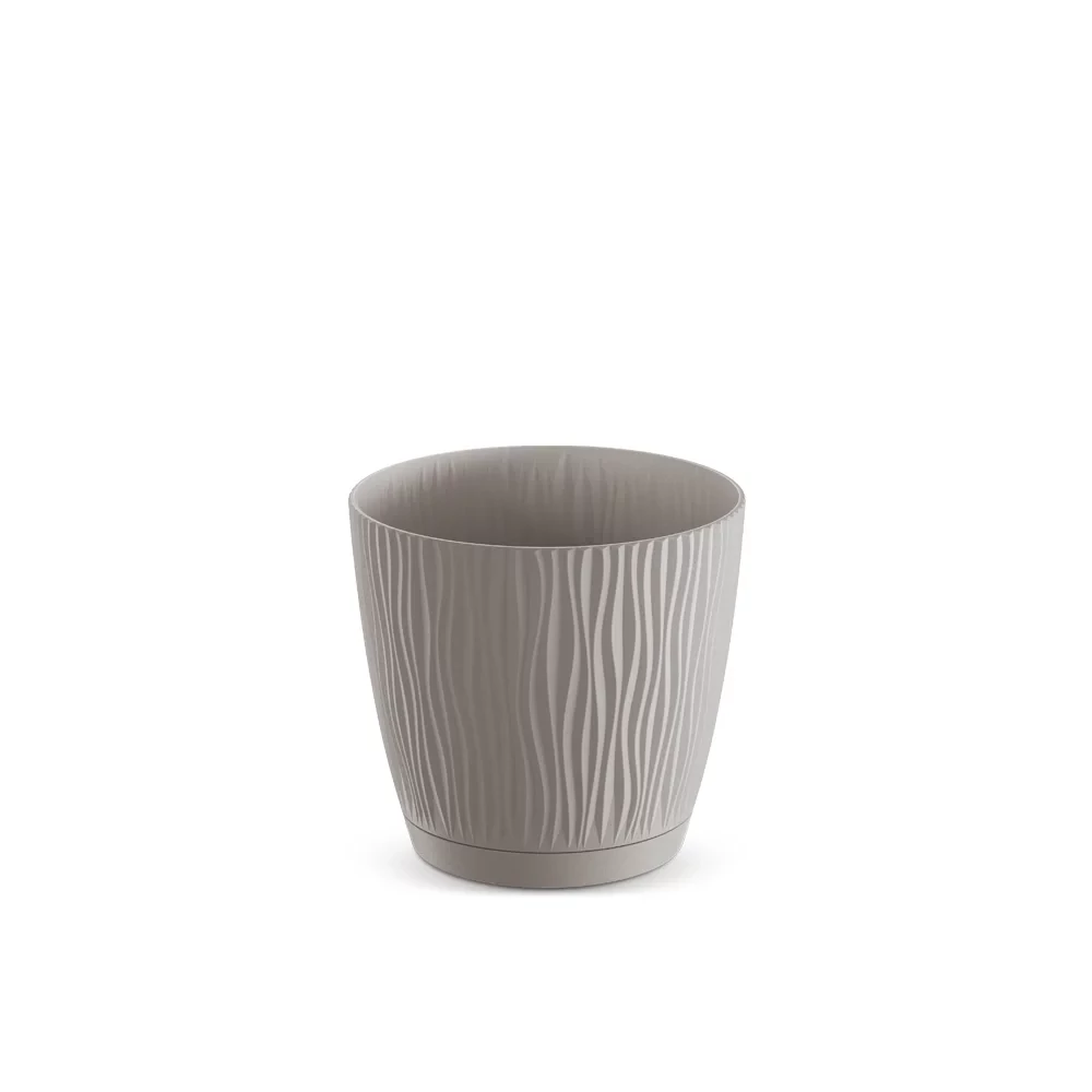 Prosperplast műanyag virágcserép alátéttel hullámos 13cm mokka