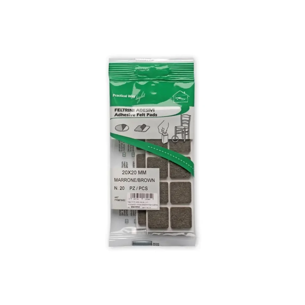 Csúsztatófilc Öntapadó 20X20mm Barna (20db)