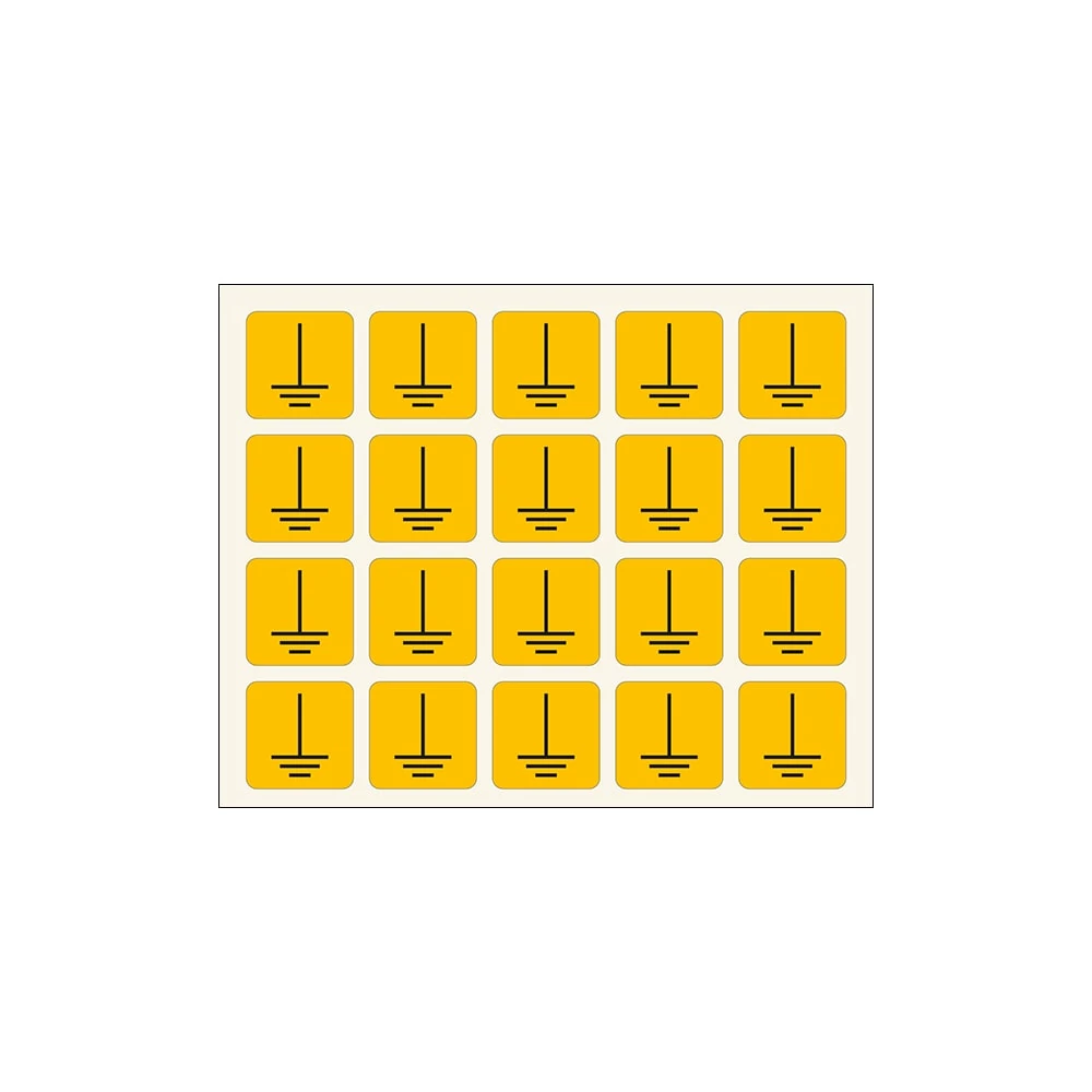 Földjel Villamossági Öntapadós Matrica 2X2cm (20db)
