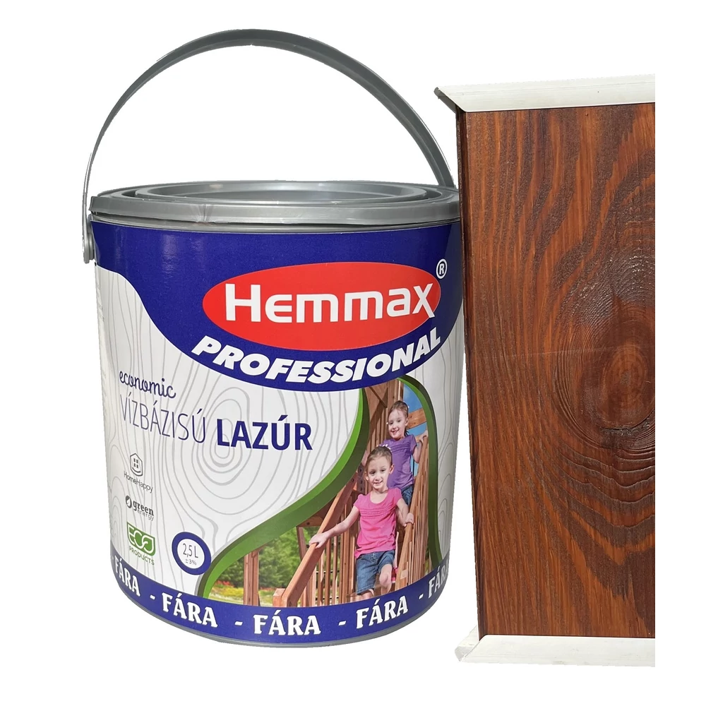 Hemmax Professional Vízbázisú Lazúrfesték 2,5L Teak/Tik