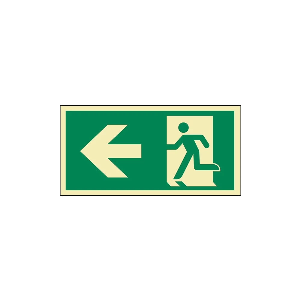 Menekülési Út Piktogram Balra Utánvilágítós Tábla 15X30cm