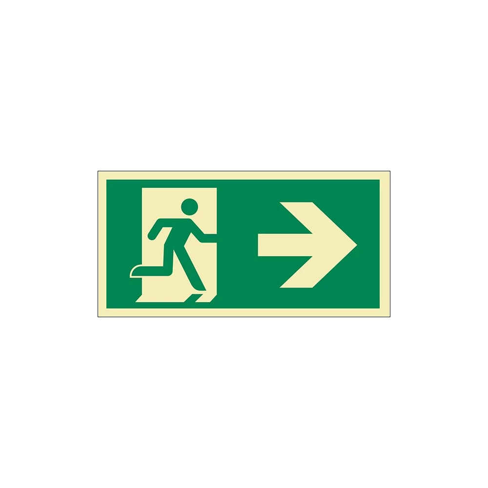 Menekülési Út Piktogram Jobbra Utánvilágítós Tábla 15X30cm