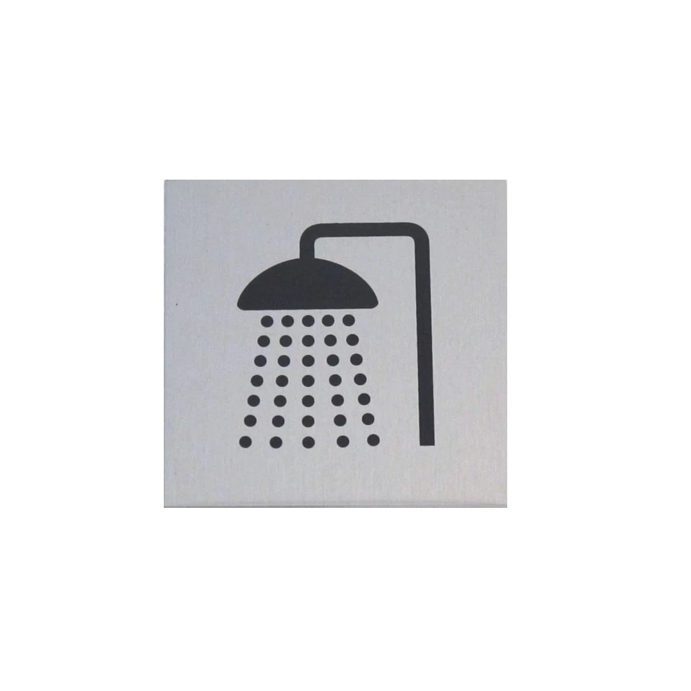 Zuhanyzó Szimbólum Öntapadós Alu Tábla 6X6cm