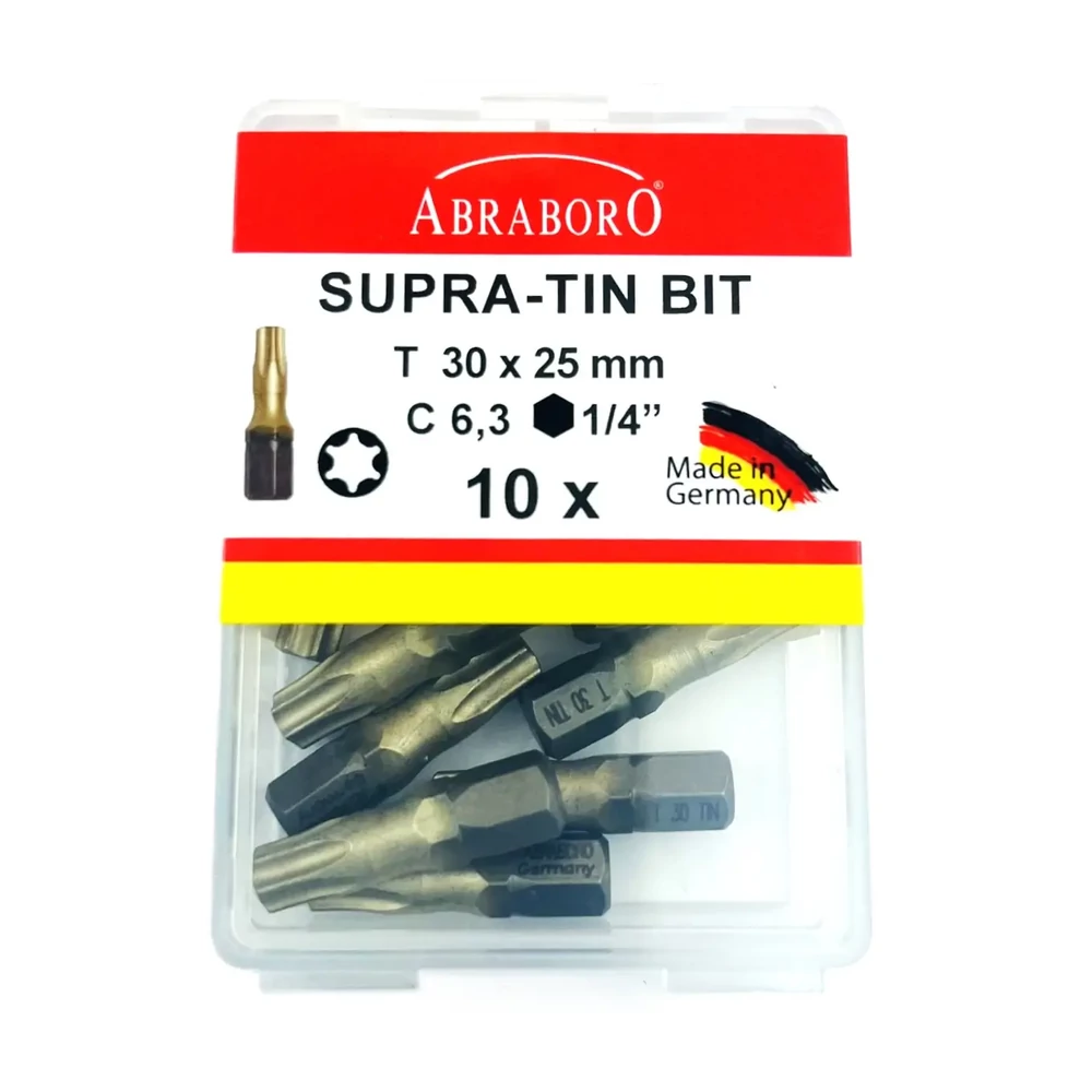 Abraboro SUPRA-TIN behajtótüske 25mm T30 (10db)