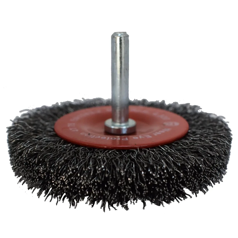 Abraboro száras körkefe hullámos acél dróttal 102mm