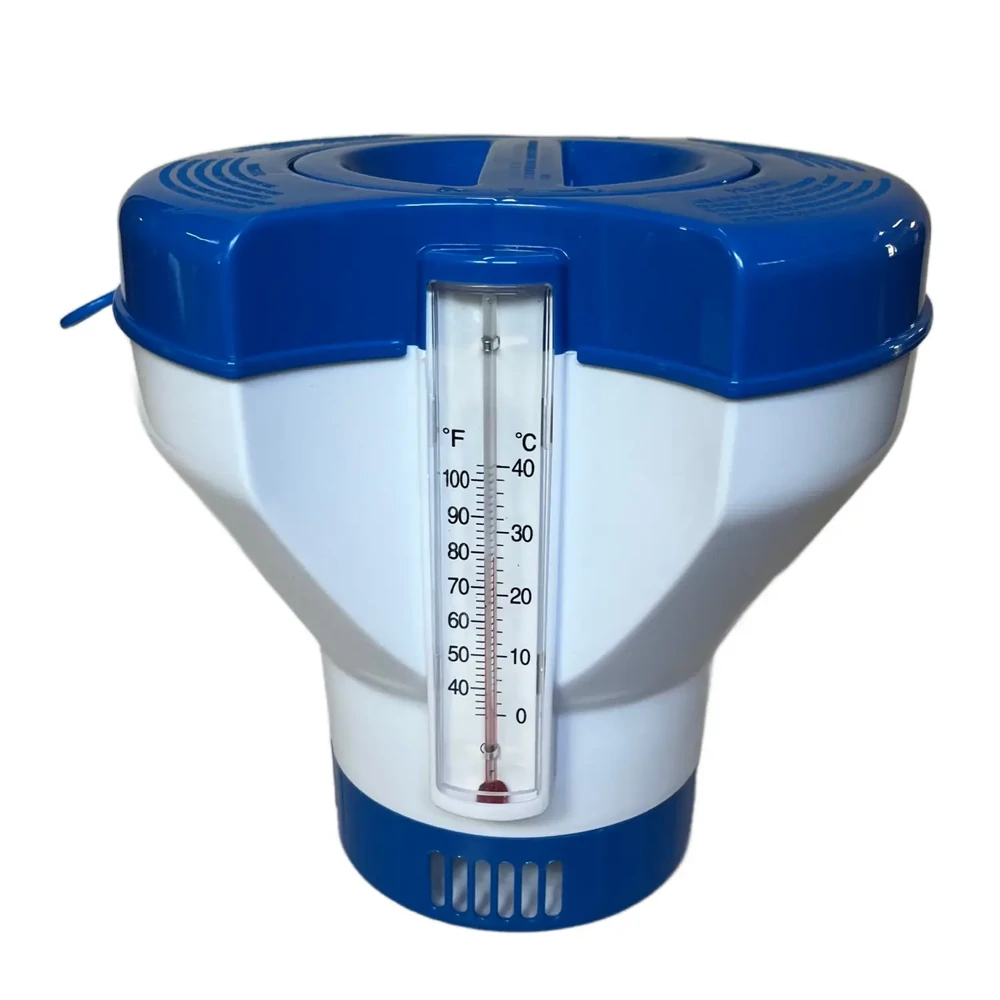 Hőmérős medence úszó vegyszer adagoló MAXI (200g-os tablettákhoz)