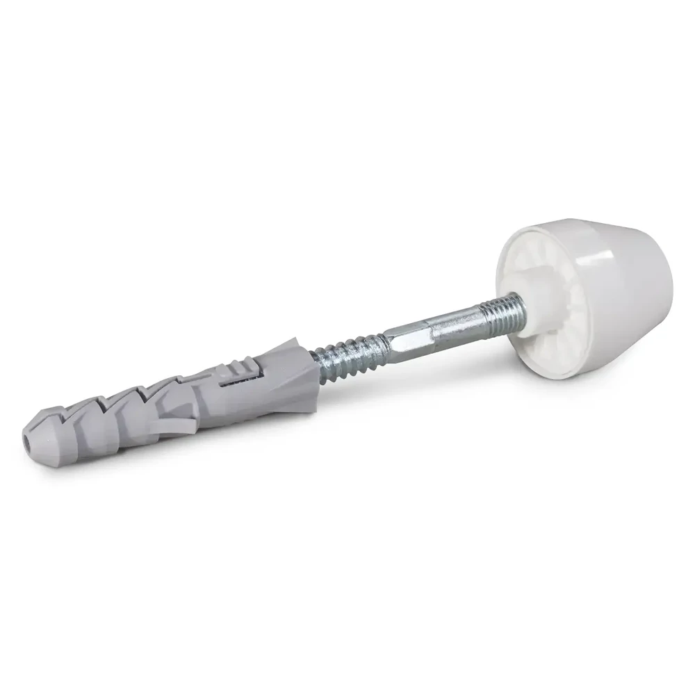 Mosdó-rögzítő (dübel 10x50mm + csavar 8x80mm + fehér takarókupak) (2db)