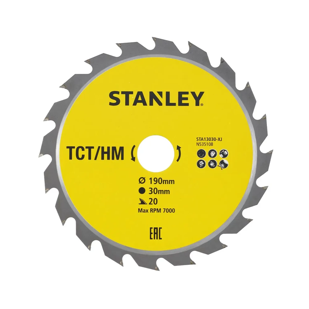STANLEY körfűrészlap fához (gyors vágás 20fog 30mm furat) 190mm