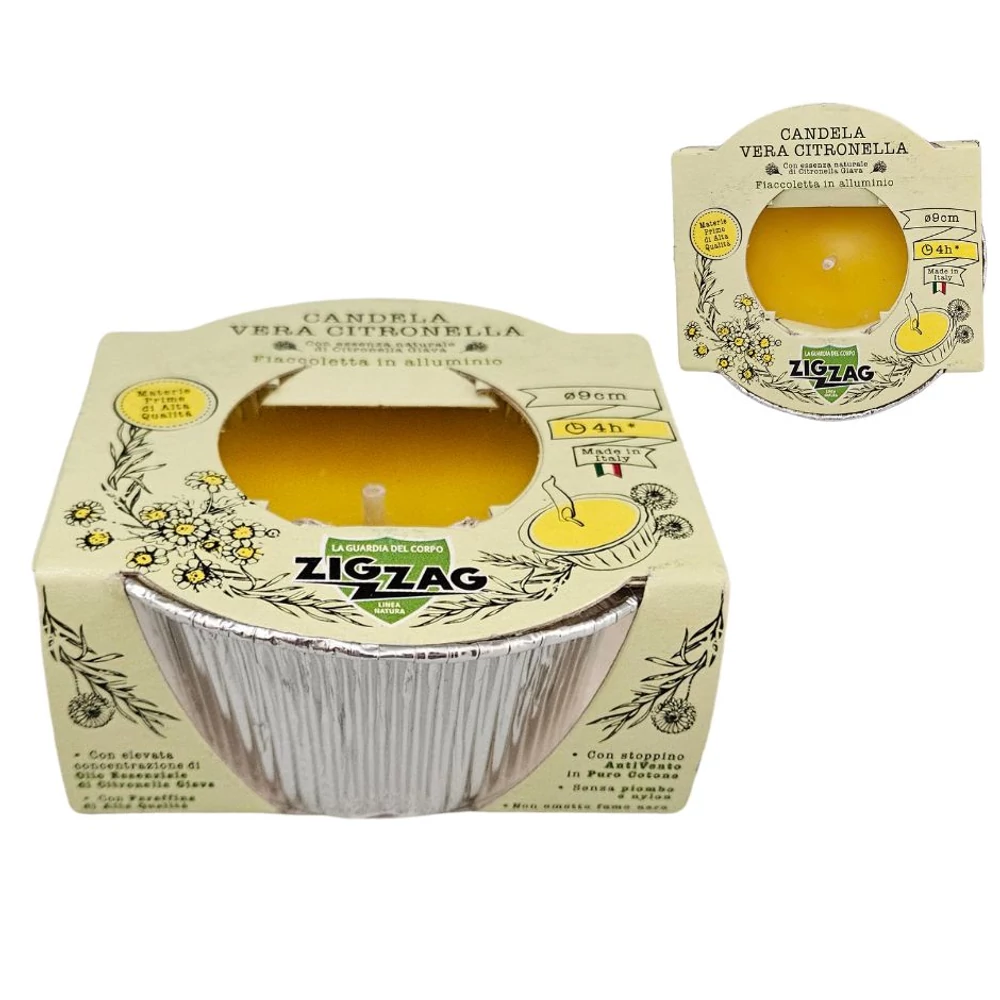 Zig Zag citronellás gyertya 4órás