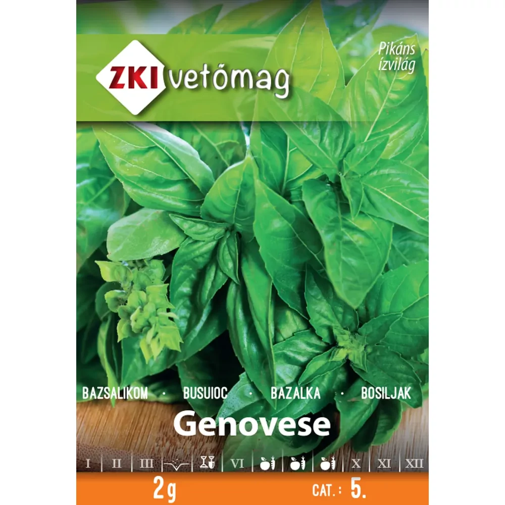ZKI Fűszernövény Bazsalikom (Genovese nagylevelű) vetőmag 2g