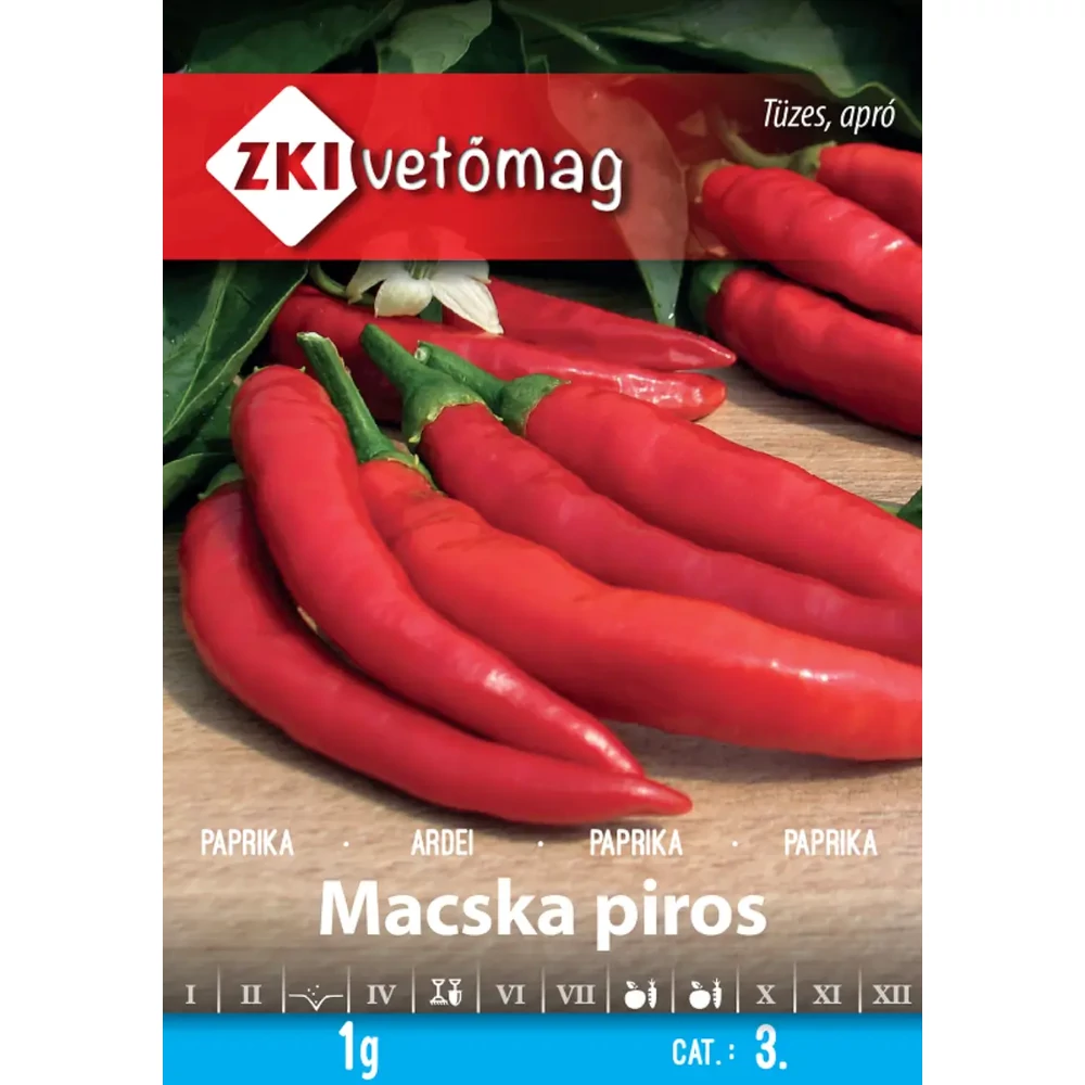 ZKI Paprika (Macska piros) vetőmag 1g