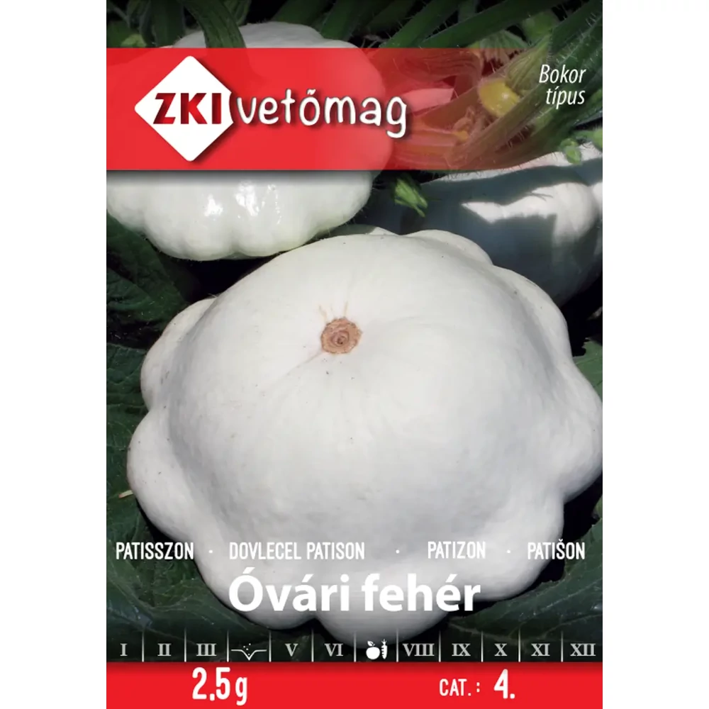ZKI Patisszon (Óvári Fehér) Vetőmag 2,5g