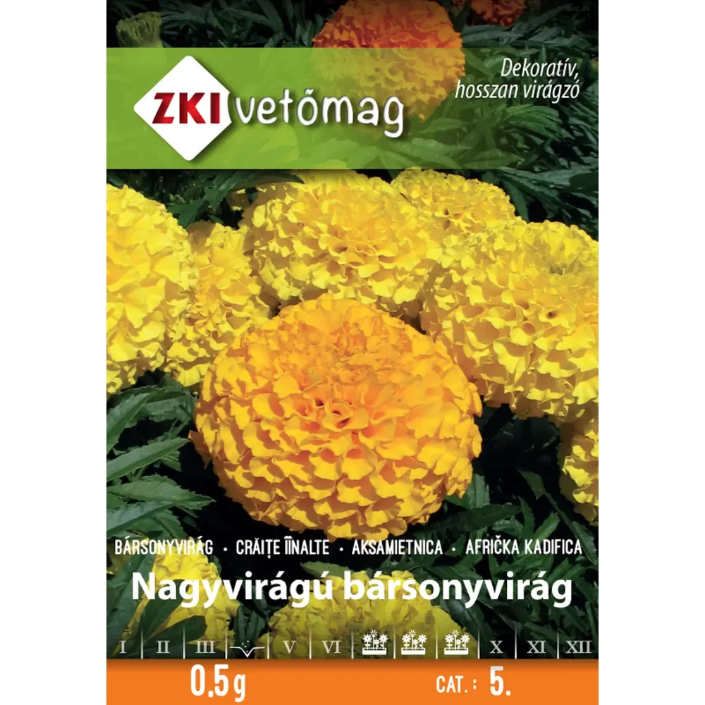 ZKI Virágmag (Nagyvirágú bársonyvirág színkeverék) vetőmag 0,5g