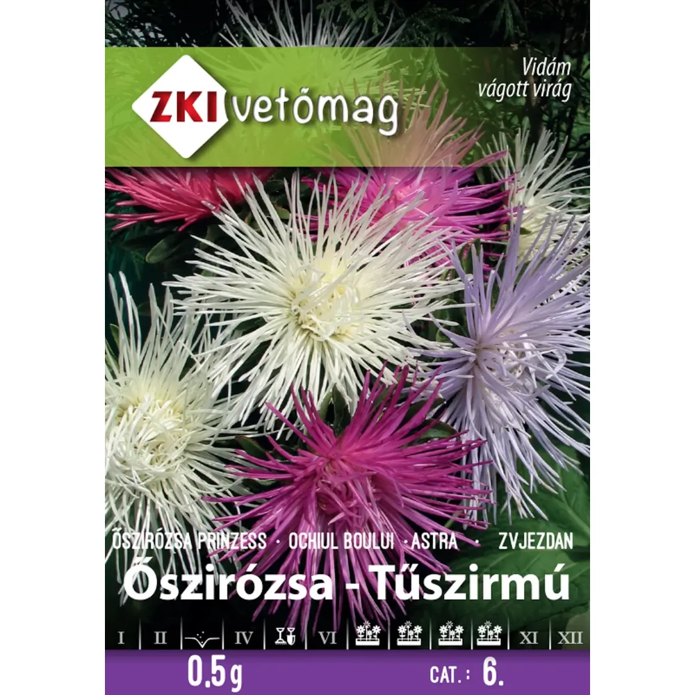 ZKI Virágmag (Őszirózsa Tűszirmú színkeverék) vetőmag 0,5g