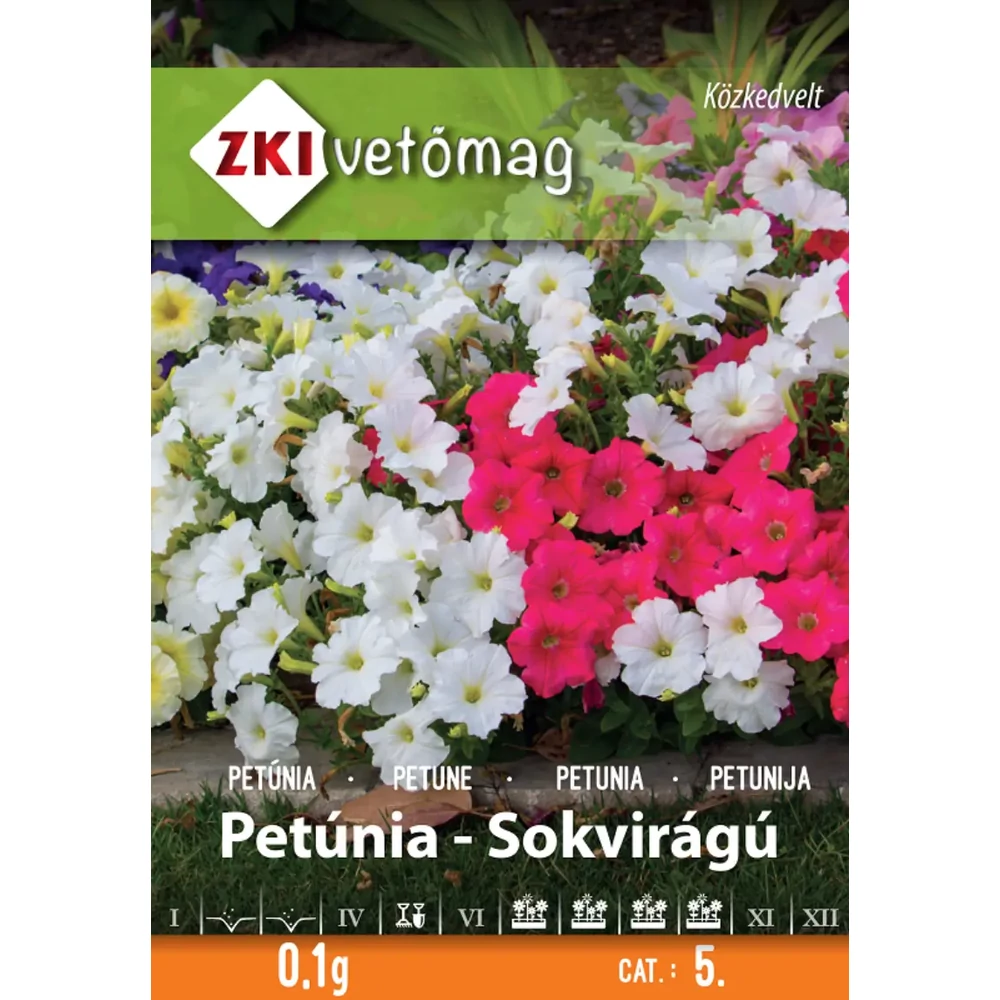 ZKI Virágmag (Petúnia alacsony sokvirágú színkeverék) vetőmag 0,1g