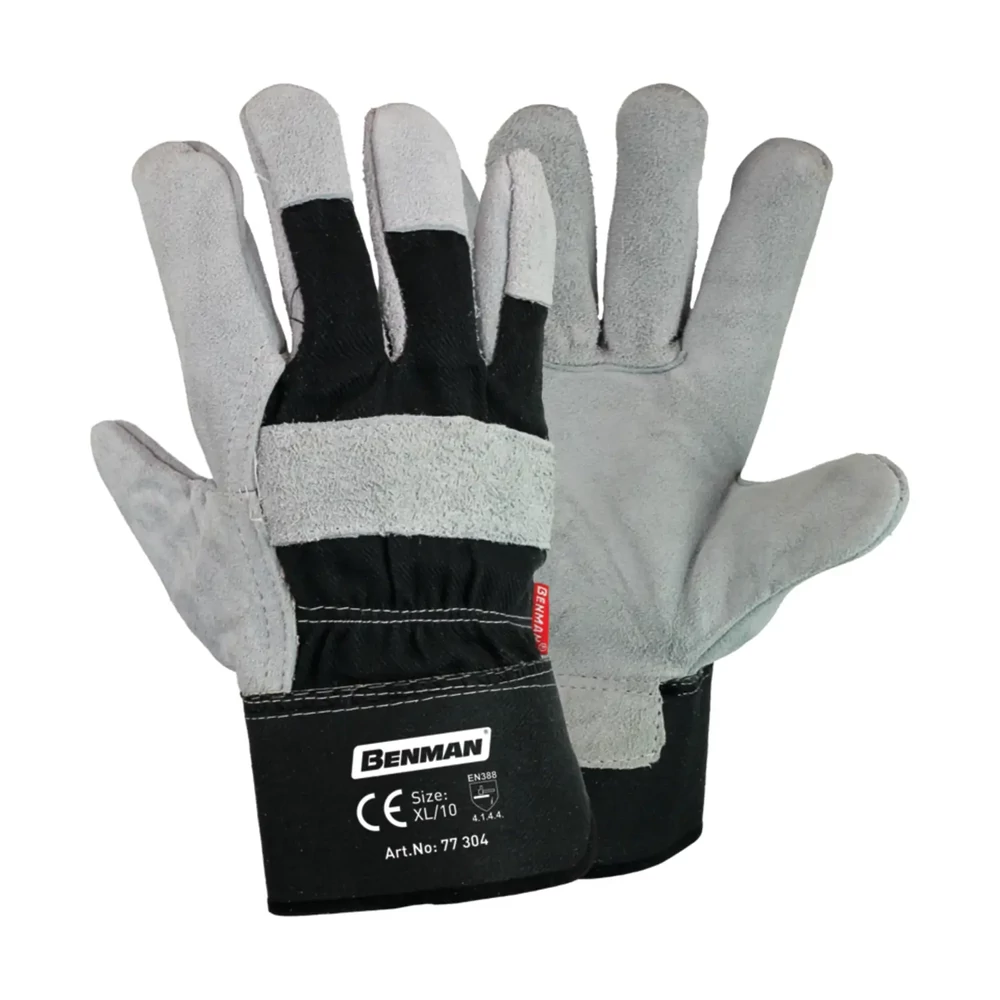 Benman hasított marhabőr rakodókesztyű fekete XL