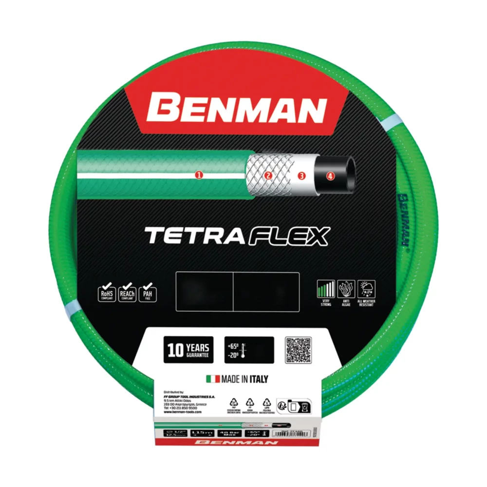 Benman TetraFlex 4 rétegű locsolótömlő 3/4" 25m