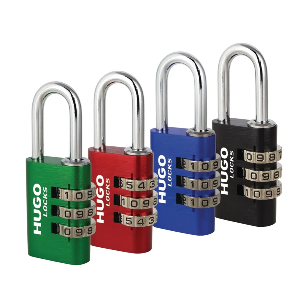 HUGO Locks PA Line alu színes számzáras lakat zöld 40mm