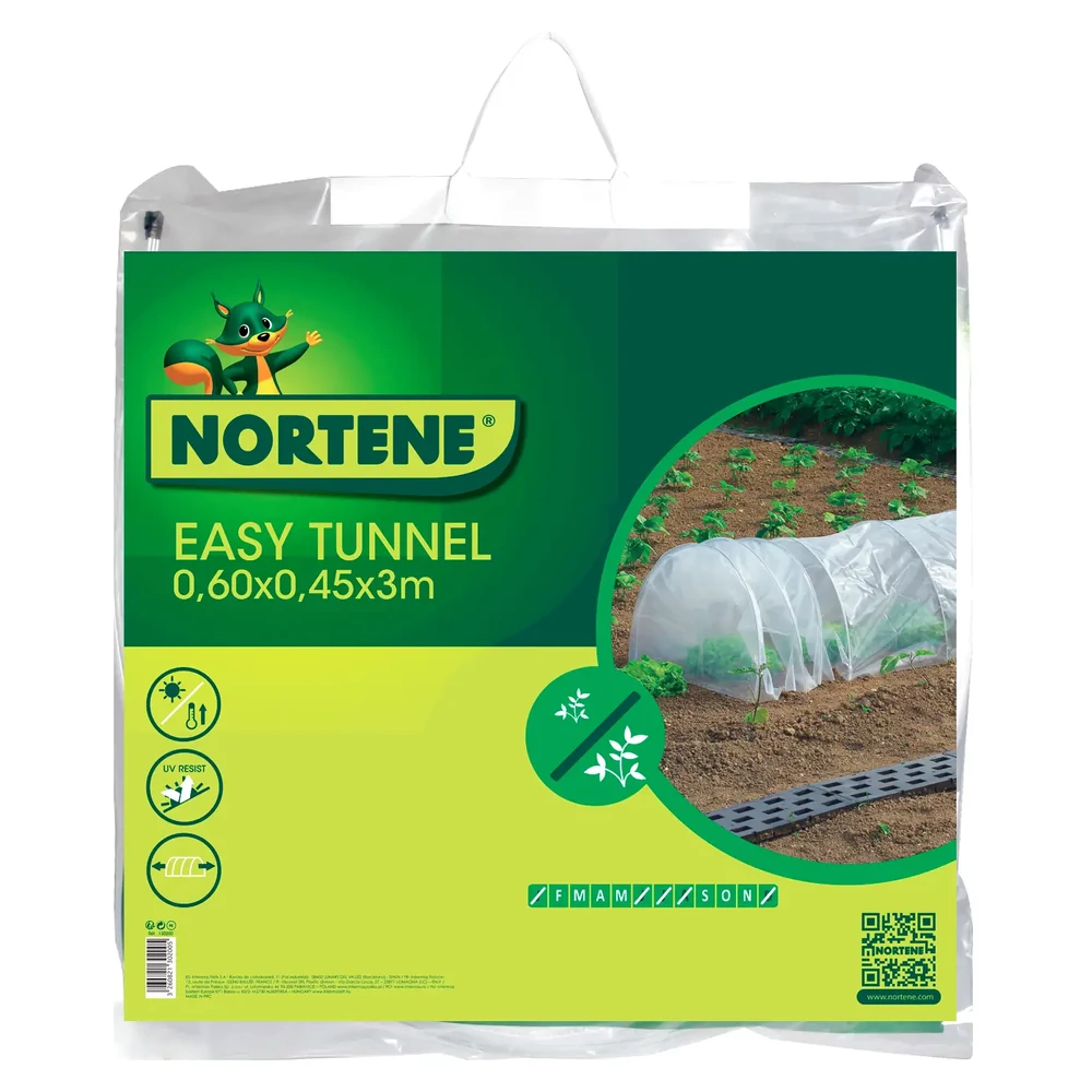 Nortene EASY TUNNEL - Mobil fóliaalagút 0,6 x 0,45 x 3 m színtelen