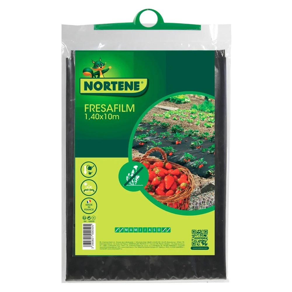 Nortene FRESAFILM - Talajtakaró fólia eperhez 1,4 x 10 m fekete