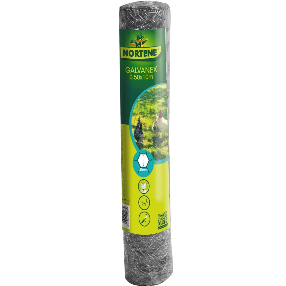 Nortene GALVANEX 41 - Univerzális csirkeháló 0,5 x 10 m galvanizált (41 x 0,8 mm)