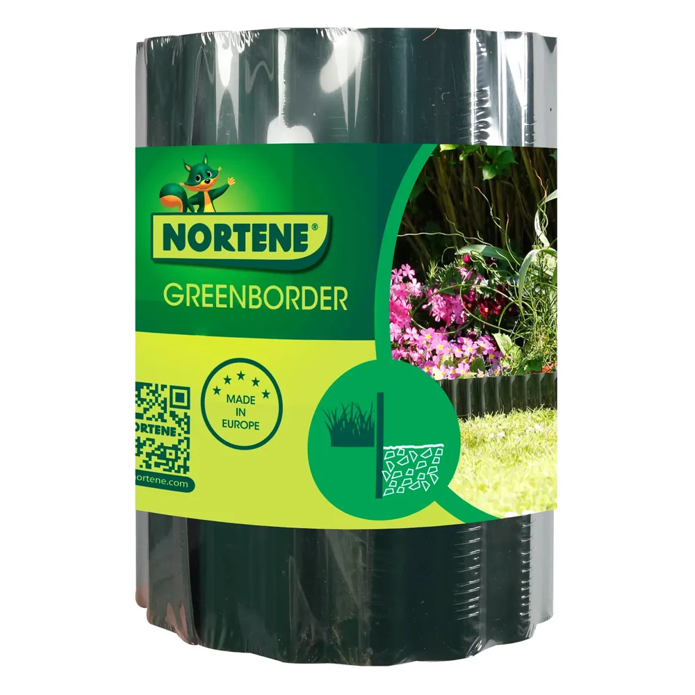 Nortene GREENBORDER - Hullámos műanyag gyepszegély 0,15 x 9 m zöld