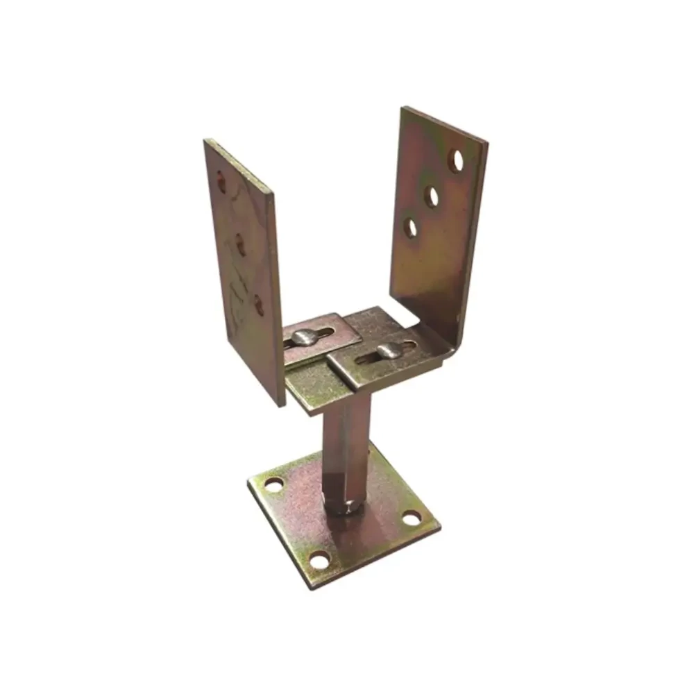 Oszloptalp lecsavarozható sárga horganyzott állítható 71-161 mm + szintezhető 40 mm