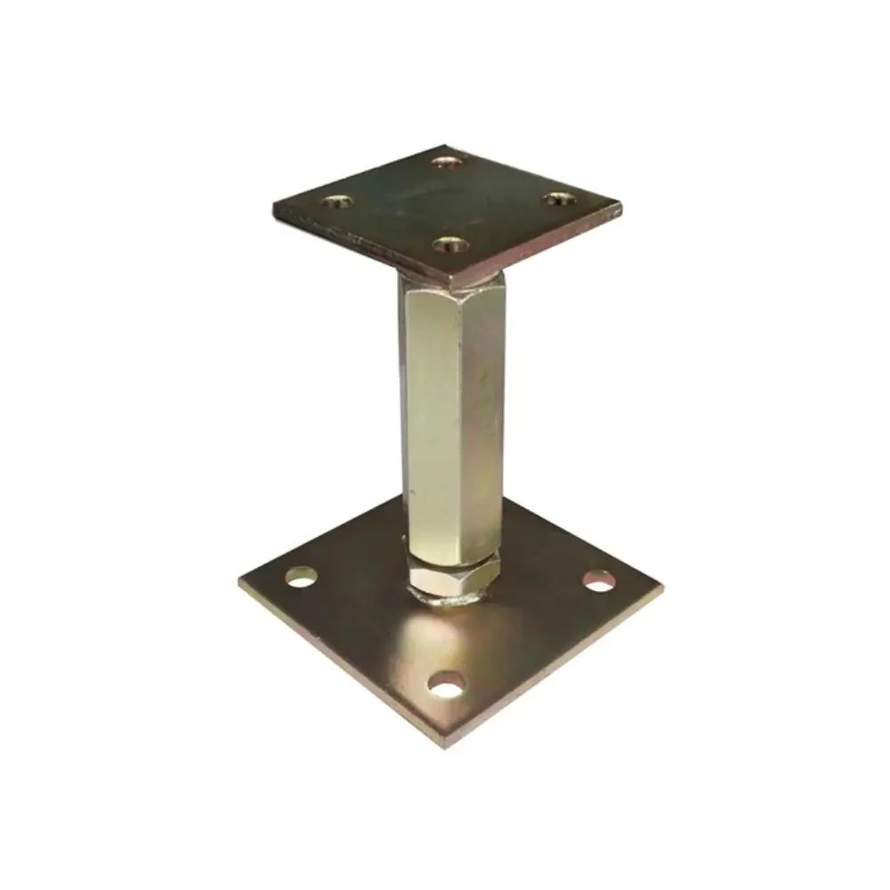 Oszloptalp lecsavarozható szintezős 70x70/100x100mm 150-190mm M20 sárga horganyzott