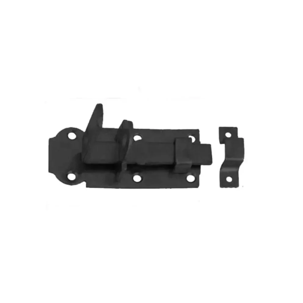 Tolózár + ütköző egyenes lakatolható fekete 100x45mm