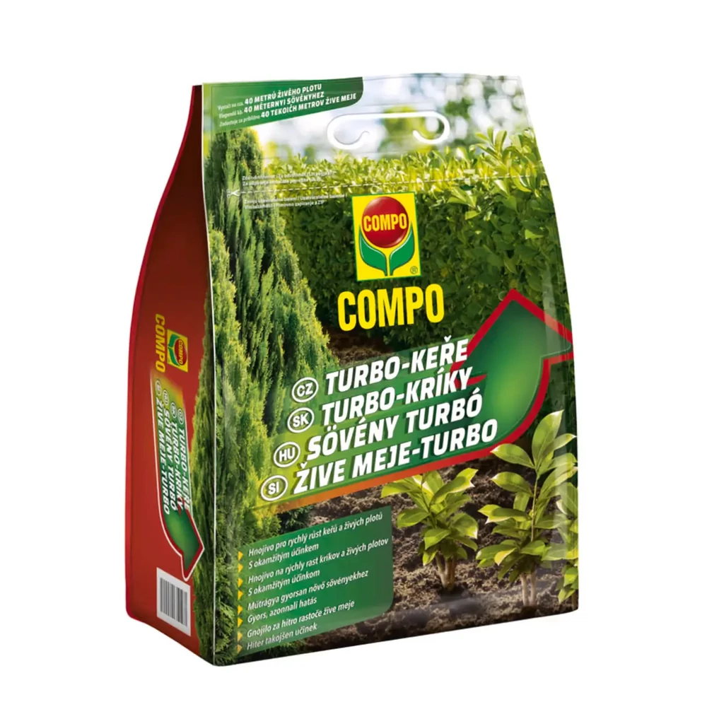 COMPO Sövény Turbó – gyors hatású sövény és örökzöld műtrágya 4kg
