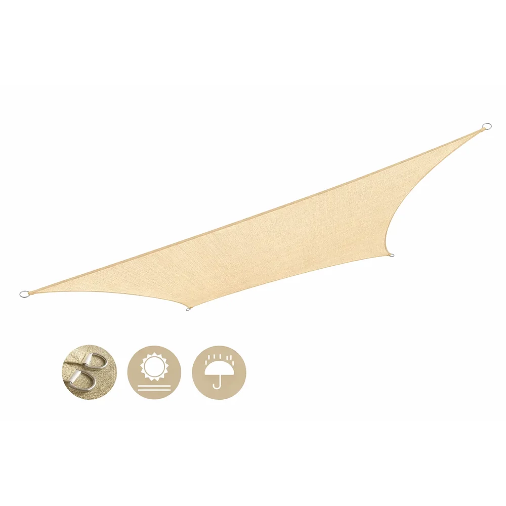 HDPE Napvitorla - 3,6x3,6m - Krém - Négyzet alakú