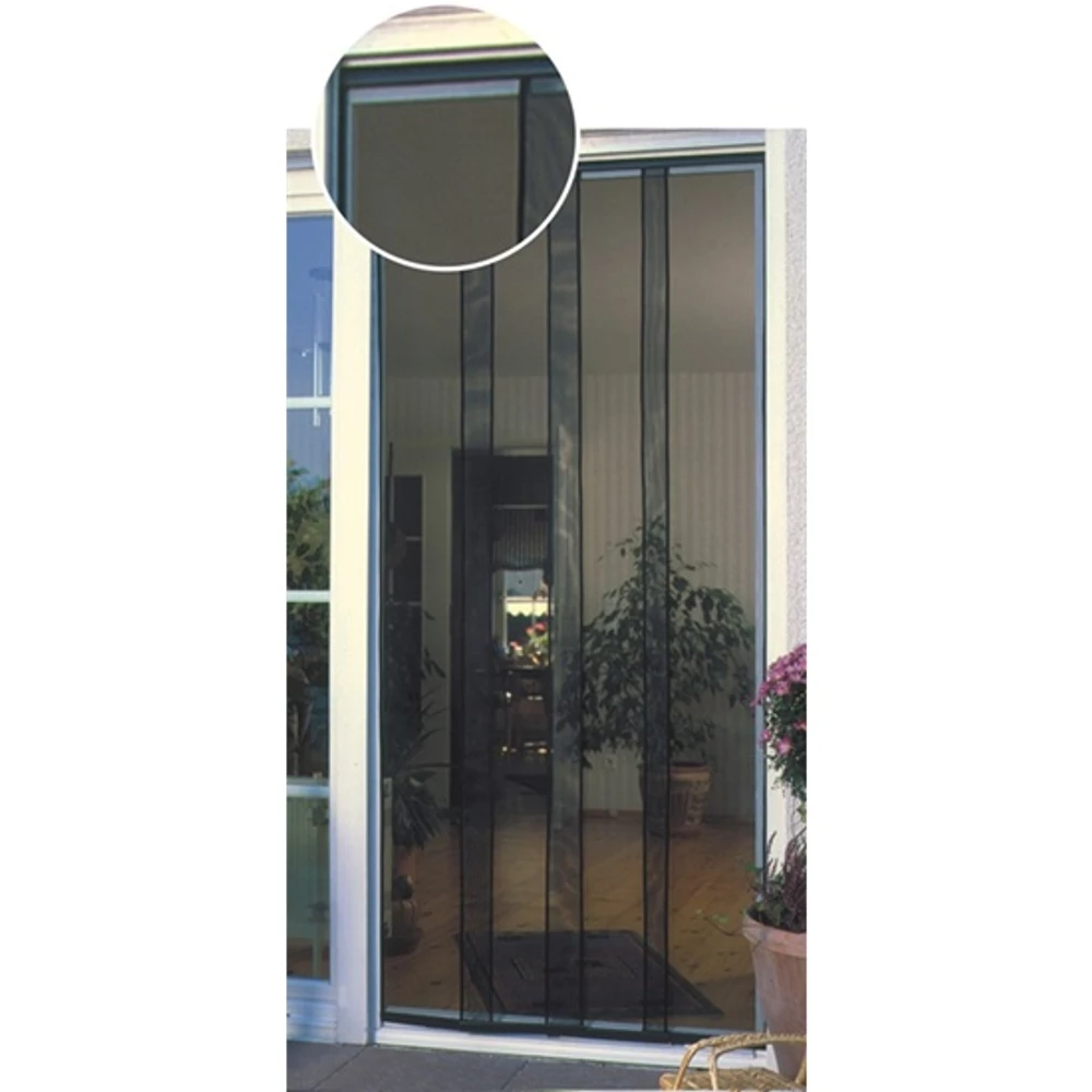 Rovarvédő Függöny Üvegszálas 4 Részes Sínes 95X215 cm Fekete (Szúnyogháló)