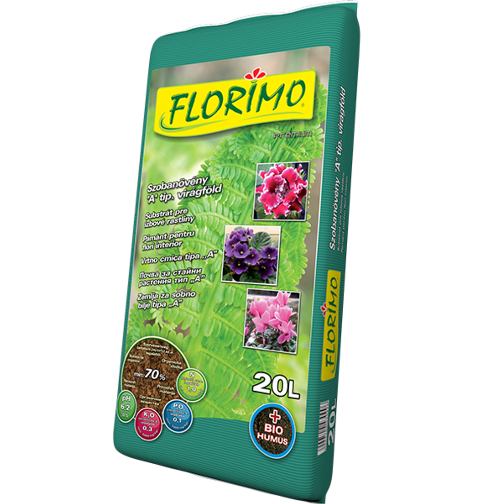 FLORIMO "A" típusú szobanövény virágföld (PH6,2) 20L