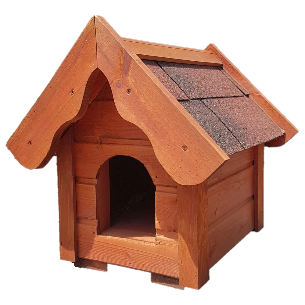 Fa kutyaház zsindelyes tetővel "Oszi" 40 x 50 x 60 cm