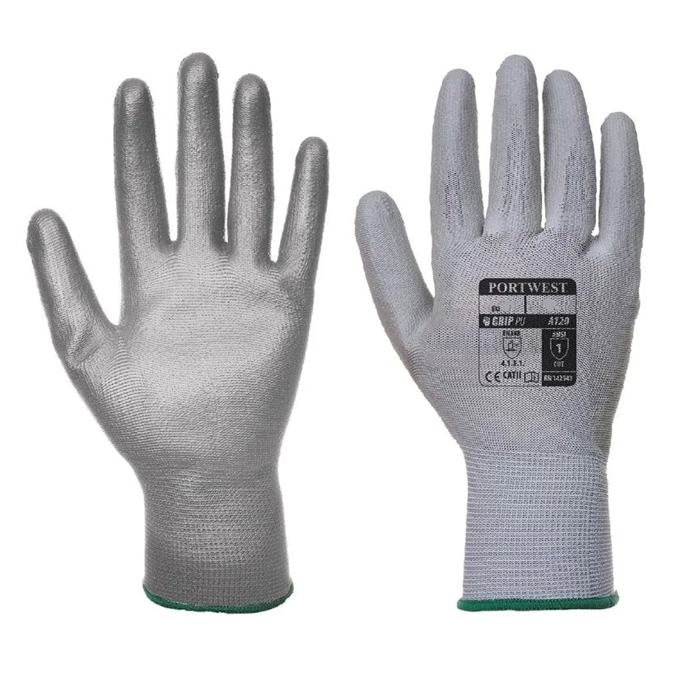 Portwest A120 Tenyérmártott Szerelőkesztyű Szürke Méret: 9