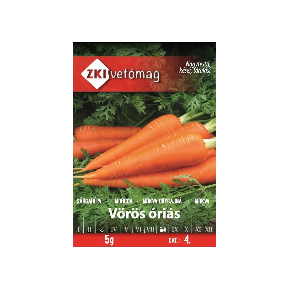 ZKI Sárgarépa (Vörös Óriás) Vetőmag 5G
