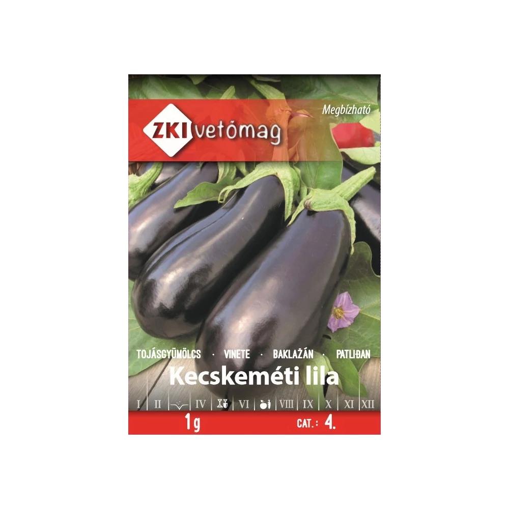 ZKI Tojásgyümölcs / Padlizsán (Kecskeméti Lila) Vetőmag 1G