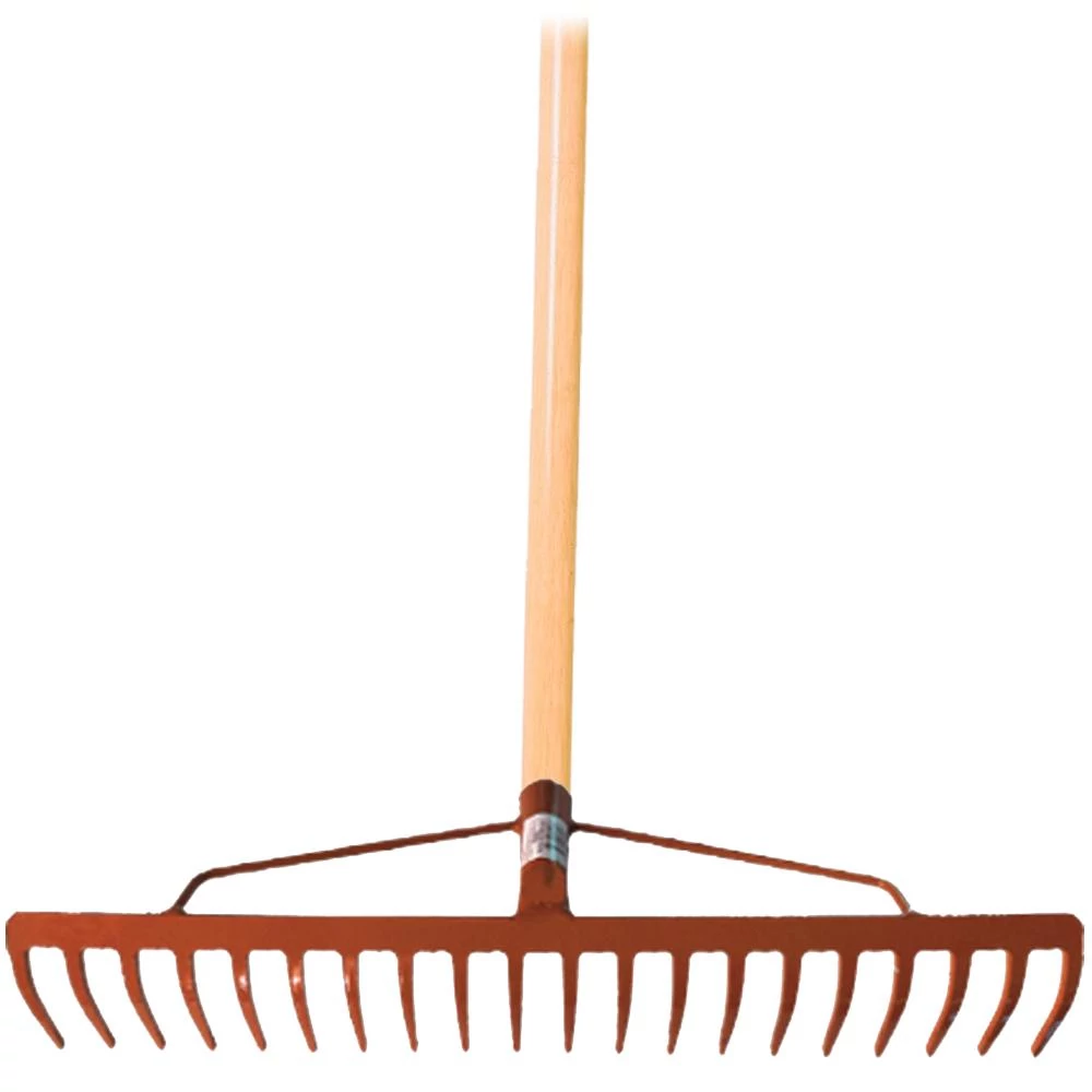 Erősített Lemez Gereblye 20 Fogú 50cm Fa Nyéllel