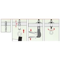 Kép 2/2 - Gipszkartontipli Fém M4X32 Molly + Kampó (2db)