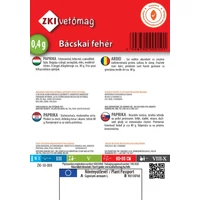 Kép 2/2 - ZKI Paprika (Bácskai Fehér) Vetőmag 0,4G