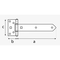 Kép 2/3 - Kapupánt Csuklós Sima 400X45X90mm Fekete
