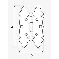Kép 2/4 - Csuklópánt Díszes 130X70mm Fekete