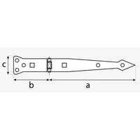 Kép 2/4 - Kapupánt Csuklós Díszes 200X80X50mm Fekete