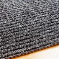 Kép 2/3 - Gumis bordázott filc beltéri lábtörlő szürke 40x60cm