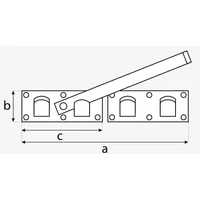 Kép 2/3 - Kapuzár Kétszárnyas Lakatolható 440X70mm Fekete