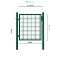 Kép 2/2 - Kerti kapu oszloppal zöld színű 120cm magas