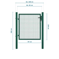 Kép 2/2 - Kerti kapu oszloppal zöld színű 150cm magas