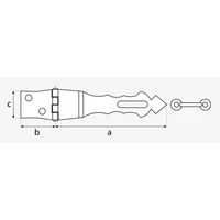 Kép 2/3 - Lakatpánt Díszes 100 + 30 / 30mm Fekete