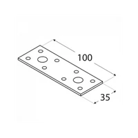 Kép 2/2 - Összekötő Lemez 100X35mm Fekete