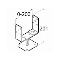 Kép 2/3 - Oszloptalp Lecsavarozható Állítható 60-200mm Fekete